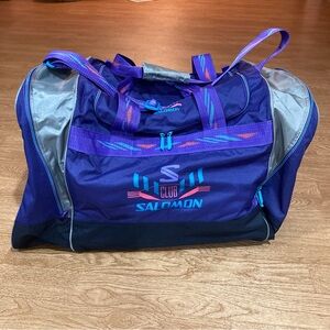 Salomon club purple and black retro vintage duffle bag